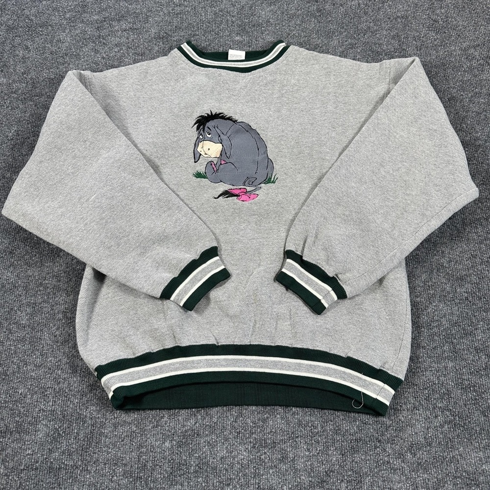 BA Sweatshirt Mens Medium Gray Fleece Pullover Eeyore Embroidered Graphic